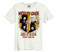 Amplified Motley Crue T Shirt Shout at The Devil Official Mens Vintage White