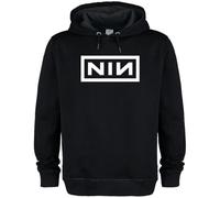 Amplified NIN Logo Hooded Sweatshirt Black Size L, Long Sleeved, Relaxed Fit
