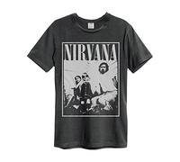 Amplified Nirvana Group Shot Graphic Print Crew Neck T-Shirt Charcoal 3XL
