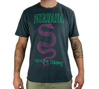 Amplified Nirvana Serve The Serpants Mens T-Shirt in Charcoal (M)