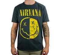 Amplified Nirvana Spiced Smiley Charcoal T-Shirt (XX)
