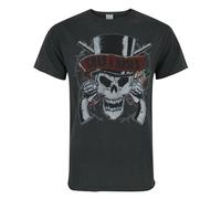 Amplified Official Mens Guns N Roses Deaths Head T-ShirtS Charcoal NS4506