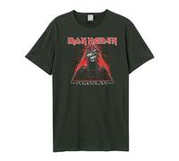 Amplified Powerslave Iron Maiden Unisex Adult T-Shirt (L) (Charcoal, Red)