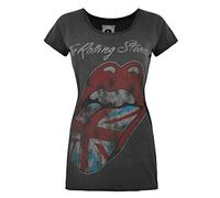 Amplified Rolling Stones UK Lick Women's T-Shirt Charcoal