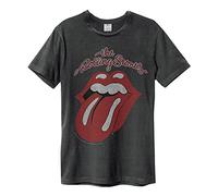 AMPLIFIED ROLLING STONES VINTAGE TONGUE MEN'S T-SHIRT, Charcoal, Size=LARGE