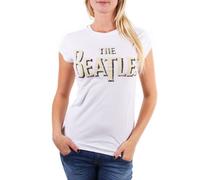 Amplified Clothing Womens White The Beatles Logo Short Sleeved T-Shirt - X-Small