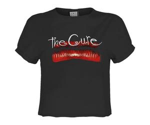 Amplified The Cure Lips Graphic Tee Charcoal XS 100% Cotton Crew Neck Shirt