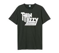 Amplified Unisex Adult Thin Lizzy Logo T-Shirt, Charcoal, Large