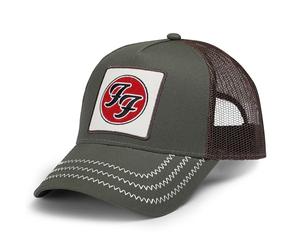 Amplified Trucker Baseball Cap with Adjustable Snapback Closure, Breathable, Foo Fighters Olive Brown, One Size