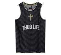 Amplified Tupac Thug Life Basketball Jersey, Black, XS