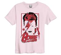 Amplified Unisex Adult Aladdin Sane David Bowie Anniversary T-Shirt (L) (Pink)