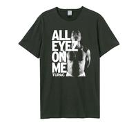 Amplified Men's All Eyes On Me Tupac Shakur T-Shirt in Charcoal | Size: XL Amplified Charcoal XL