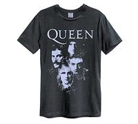 Amplified Unisex Adult Autographs Queen T-Shirt (3XL) (Charcoal)