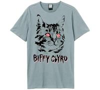 Amplified Unisex Adult Black Cat Biffy Clyro T-Shirt (XL) (Strange Blue)