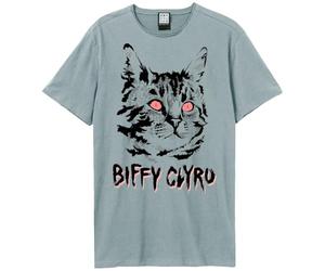 Amplified Unisex Adult Black Cat Biffy Clyro T-Shirt (XL) (Strange Blue)