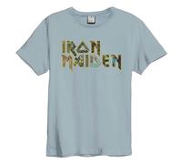 Amplified Men's Eddies Logo Iron Maiden T-Shirt in Pale Blue | Size: XL Amplified Pale Blue XL