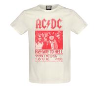 Amplified Unisex Adult Highway To Hell Red Poster AC/DC / 3XL Vintage White GD33