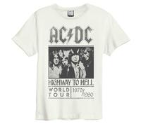 Amplified Unisex Adult Highway To Hell Tour AC/DC T-Shirt / XS Vintage White GD6