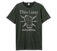 Amplified Men's Lightning Fist Thin Lizzy T-Shirt in Charcoal | Size: Medium Amplified Charcoal M