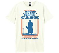 Amplified Unisex Adult Man In Black At Folsom Johnny Cash T-Shirt GD2289