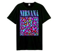 Amplified Men's Neon Flowers Nirvana T-Shirt in Black | Size: 2XL Amplified Black 2XL