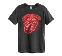 Amplified Unisex Adult Neon Light The Rolling Stones T-ShirtXS Charcoal GD363