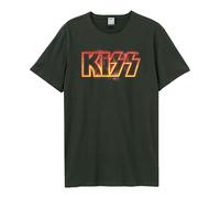 Amplified Men's Neon Sign Kiss T-Shirt in Charcoal | Size: XS Amplified Charcoal XS