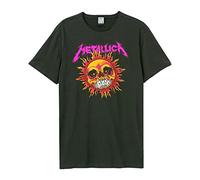 Amplified Unisex Adult Neon Sun Metallica T-Shirt (L) (Charcoal)
