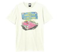Amplified Unisex Adult Pink Cadi Bruce Springsteen T-Shirt (XS) (Vintage White)