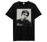 Amplified Men's Polaroid Portrait Liam Gallagher T-Shirt in Black | Size: 3XL Amplified Black 3XL