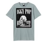 Amplified Men's Pop On Stage Iggy Pop T-Shirt in Pale Blue | Size: Medium Amplified Pale Blue M