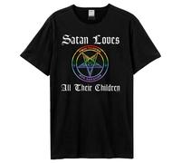 Amplified Men's Satan Love All Their Children Twin Temple T-Shirt in Black | Size: 3XL Amplified Black 3XL