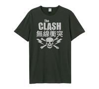 Amplified Men's The Clash Lightning Bolt T-Shirt in Charcoal | Size: Small Amplified Charcoal S