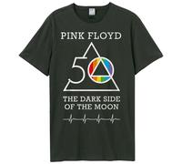 Amplified Men's The Dark Side Of The Moon Pink Floyd 50th Anniversary T-Shirt in Charcoal | Size: 3XL Amplified Charcoal 3XL