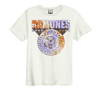 Amplified Unisex Adult Tie Dye Shield Ramones T-Shirt / 3XL Vintage White GD3368