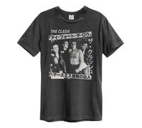 Amplified Unisex Adult Tour Poster The Clash T-Shirt / XS Charcoal GD323