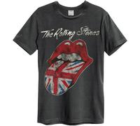 Amplified Unisex Adult UK Tongue The Rolling Stones T-ShirtXS Charcoal/Red GD89
