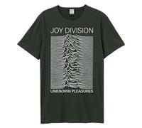 Amplified Unisex Adult Unknown Pleasures Joy Division T-Shirt (XXL) (Charcoal)