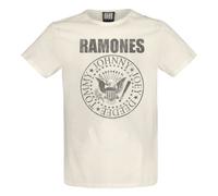 Amplified Unisex Adult Vintage Shield Ramones T-ShirtL Vintage White GD252