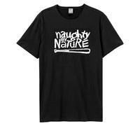 Amplified Unisex Adult White Logo Naughty By Nature T-Shirt GD3845
