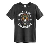 Amplified Unisex Floral Skull Cypress Hill T-Shirt Charcoal L