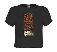 Amplified Women's 50th Totem Pole Iron Maiden Crop Top in Charcoal | Size: XS Amplified Charcoal XS