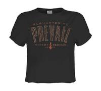 Amplified Women's Animal Print Slaughter To Prevail Logo Crop Top in True Black | Size: XS Amplified True Black XS