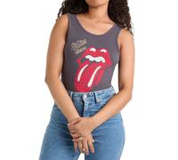 Amplified Women's Autograph Tongue The Rolling Stones Bodysuit in Charcoal | Size: Medium Amplified Charcoal M
