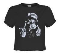 Amplified Women's Big Smoke Snoop Dogg Crop Top in Charcoal | Size: Small Amplified Charcoal S