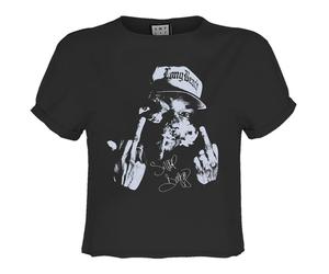 Amplified Women's Big Smoke Snoop Dogg Crop Top in Charcoal | Size: Small Amplified Charcoal S