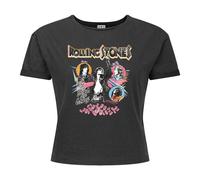 Amplified Women's British Are Coming The Rolling Stones Crop T-Shirt in Charcoal | Size: XL Amplified Charcoal XL