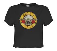 Amplified Women's Bullet Guns N Roses Crop Top in Charcoal | Size: Small Amplified Charcoal S