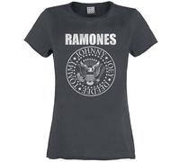 Amplified Women's Classic Seal Ramones T-Shirt in Charcoal | Size: Large Amplified Charcoal L