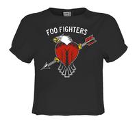 Amplified Women's Eagle Tattoo Foo Fighters Crop Top in Charcoal | Size: 2XL Amplified Charcoal 2XL